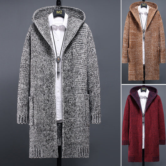 Cardigan Tejido Holgado con Capucha para Hombre - Suéter Casual - Image 6
