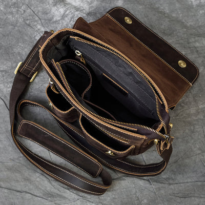 Bolso de Cuero Genuino para Hombre con Bandolera Simple - Image 5