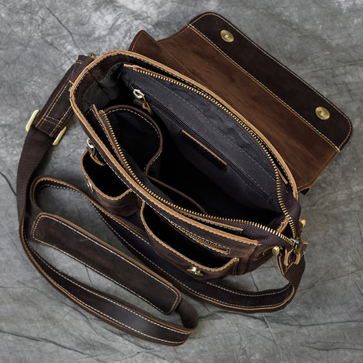 Bolso de Cuero Genuino para Hombre con Bandolera Simple - Image 5