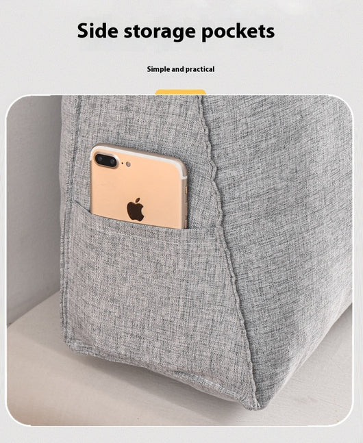 Cojín Triangular de Algodón y Lino Desmontable para Cabecera de Cama - Image 21