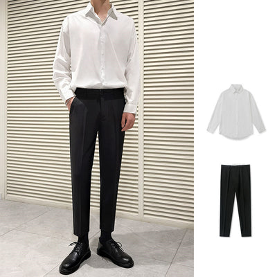 Pantalón Blanco Elegante de Corte Recto con Diseño de Nueve Puntos - Image 12