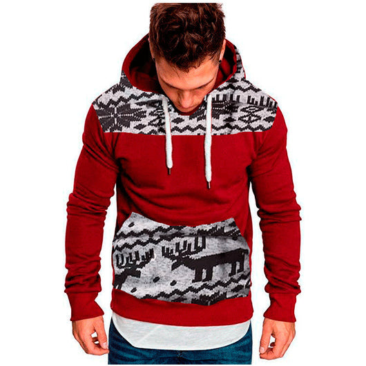 Sudadera Navideña con Capucha Cervatillo Manga Larga Slim Fit - Image 4