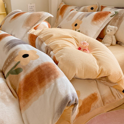 Juego de Cama Invierno Franela Coral 4 Piezas - Funda Nórdica y Sábanas Gruesas - Image 41