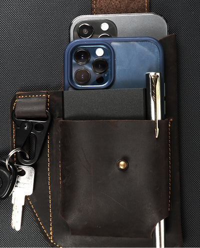 Bolsa Dual para Celular con Cinturón de Cuero - Porta Móvil de Trabajo - Image 12