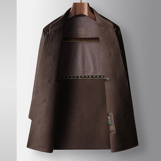 Abrigo de Lana para Hombre con Cuello Mao - Chaqueta Cálida de Estilo Asiático - Image 2