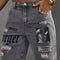 Shorts Estilo Vaquero con Estampado de Letras para Hombre