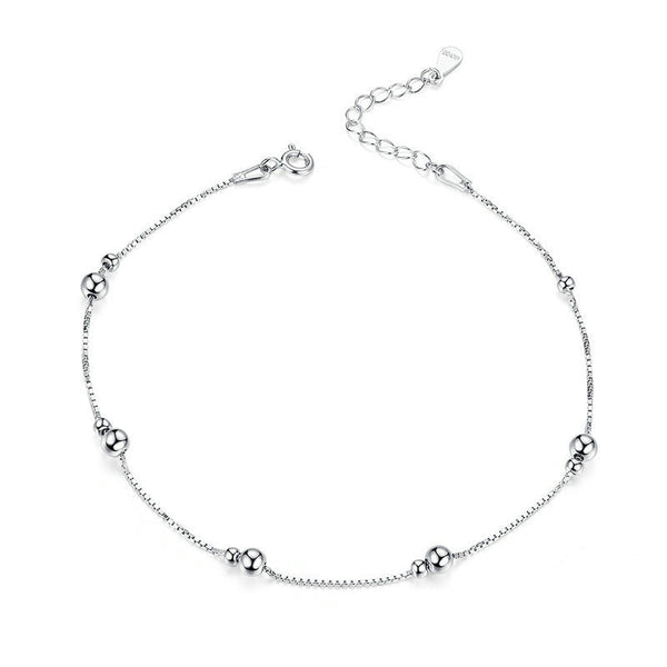 Pulsera Tobillera Elegante Chapada en Oro Blanco para Mujer - Image 5