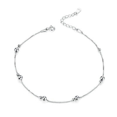 Pulsera Tobillera Elegante Chapada en Oro Blanco para Mujer - Image 5