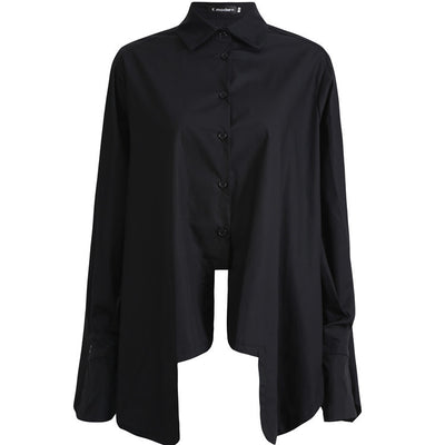 Blusa Blanca Oversize con Bajo Irregular para Mujer - Image 4