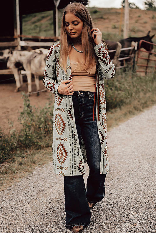 Cardigan Tejido con Estampado Geométrico - Colección Otoño para Mujer - Image 12