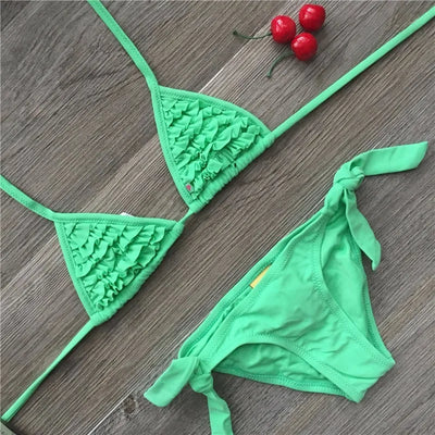 Traje de Baño Bikini con Volantes Múltiples para Niñas - Image 5