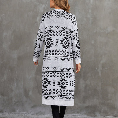 Cardigan Tejido Jacquard - Suéter Casual de Punto Largo - Image 4