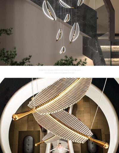 Lámpara Colgante Artística Hoja Creativa para Hoteles y Oficinas - Image 12