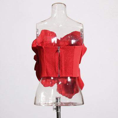 Top Tubo Backless con Flores 3D - Image 13
