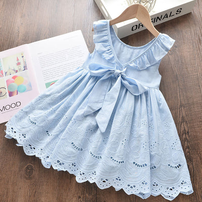 Vestido Infantil de Encaje Bordado con Malla - Image 5