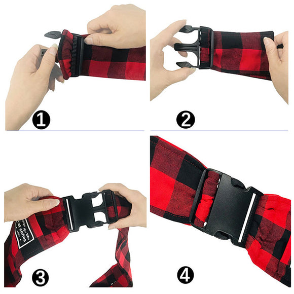 Bolsa Bandolera para Mascotas a Cuadros Rojo y Negro con Correa Ajustable