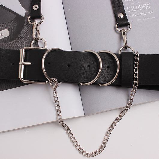 Cadena de Cuero Negro con Correa y Diseño Cóncavo - Image 17