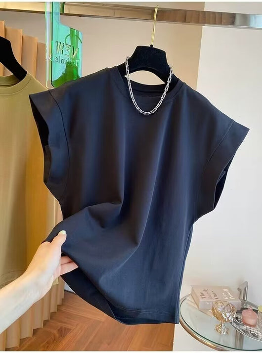 Blusa Suelta sin Mangas de Color Sólido - Comodidad y Estilo - Image 29