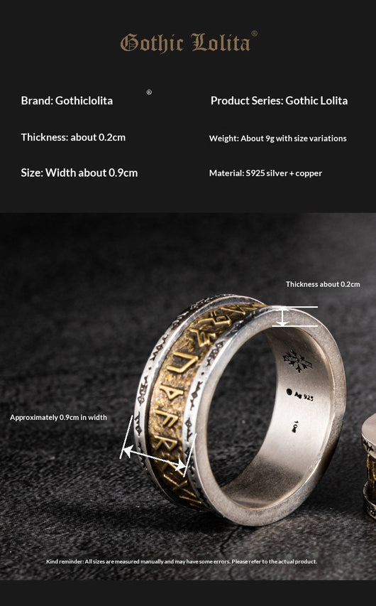Anillo de Cobre con Runas Vikingas e Incrustación de Plata para Hombre - Image 6