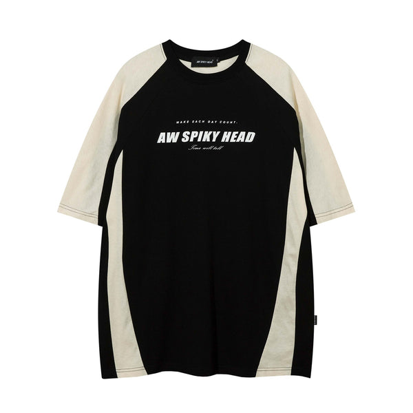 Camiseta Retro con Estampado de Letras en Colores Degradados para Hombre