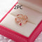Sparkling Diamond Crystal Zircon Flower Ring Micro Inlaid Sweet Wild Love Flower Open Ring Bracelet C 2PCS