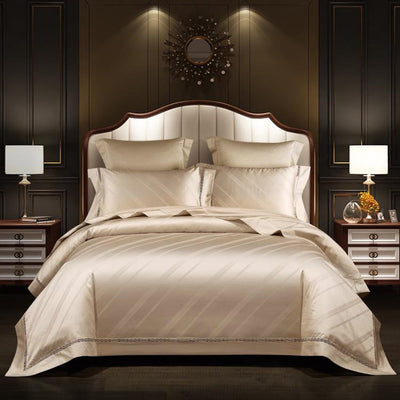 Juego de Cama Jacquard Satinado Europeo de Cuatro Piezas - Image 10