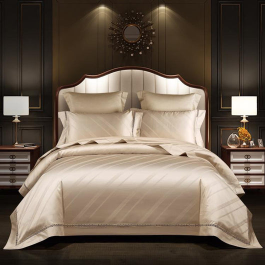 Juego de Cama Jacquard Satinado Europeo de Cuatro Piezas - Image 10