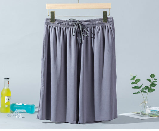 Pantalones Cortos Ice Silk para Hombre - Pijama Veraniego Transpirable de Corte Suelto
