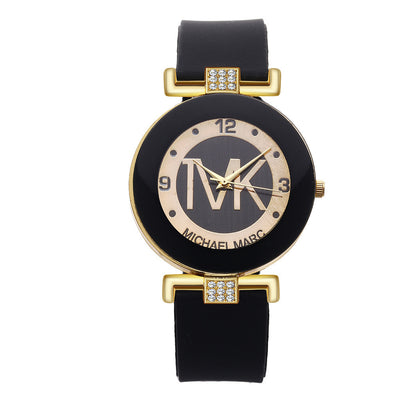 Reloj de Mujer con Correa de Silicona Diamantada y Movimiento de Cuarzo - Image 6
