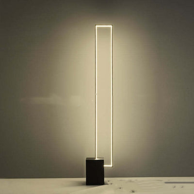 Lámpara de Piso Minimalista Base Cuadrada Luz Negra Moderna - Image 4