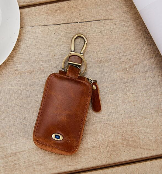 Bolsa Vintage para Llaves de Auto en Cuero Genuino
