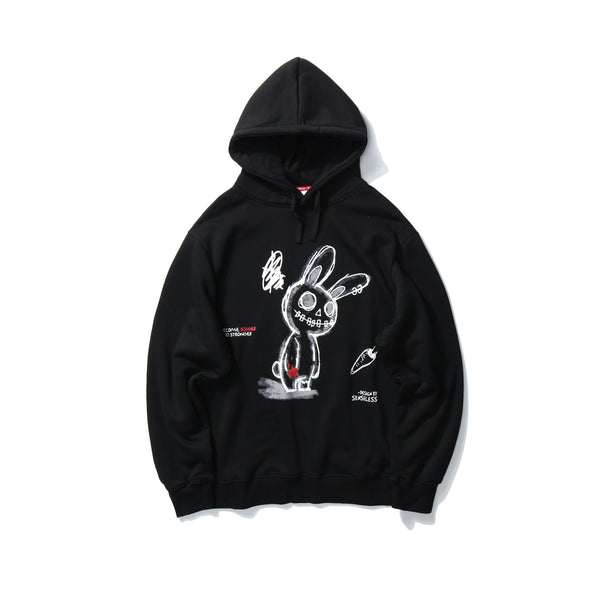 Sudadera con Capucha Estampado Conejo Graffiti para Mujer - Talla Plus - Image 4