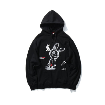 Sudadera con Capucha Estampado Conejo Graffiti para Mujer - Talla Plus - Image 4