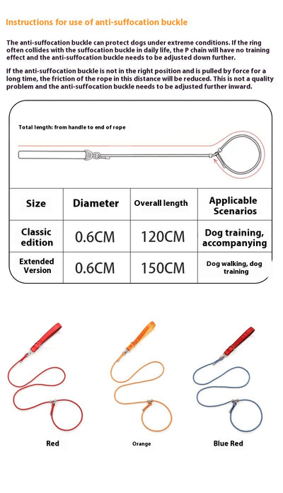 Red anti-knot competition grade P rope dog leash with a padded handle and metal hardware. - Image 19