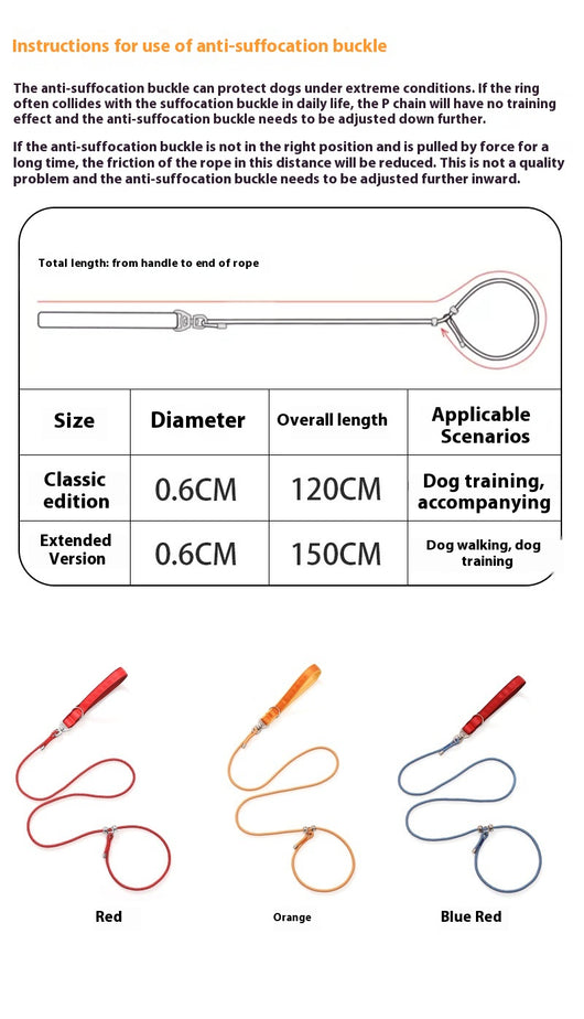 Red anti-knot competition grade P rope dog leash with a padded handle and metal hardware. - Image 19
