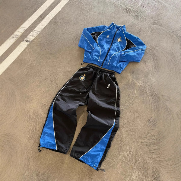 Pantalones Deportivos Casuales con Rayas y Bordado de Equipo