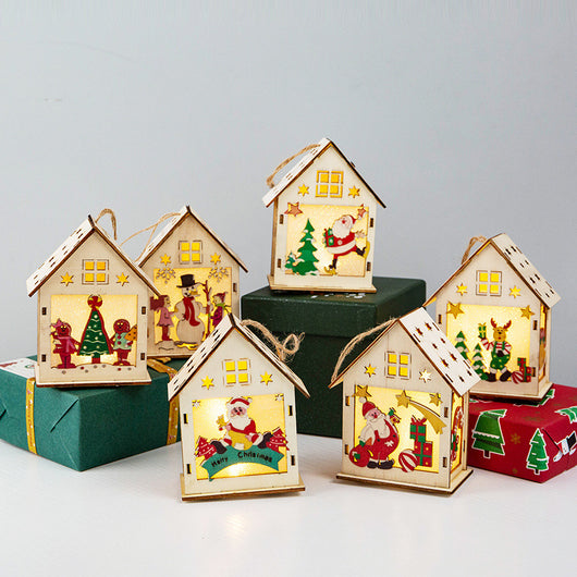 Cabaña Navideña Luminosa de Madera con Decoraciones Coloridas - Image 13