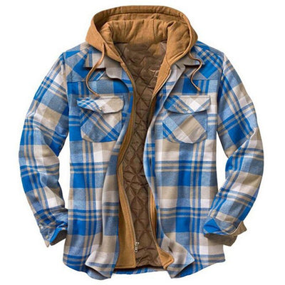 Chaqueta Casual con Capucha y Estampado de Cuadros para Hombre - Image 4
