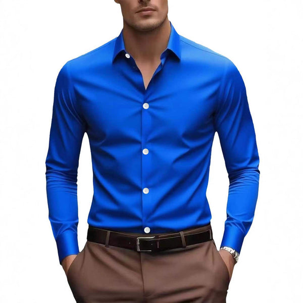 Camisa Blanca Formal Slim Fit para Primavera y Otoño