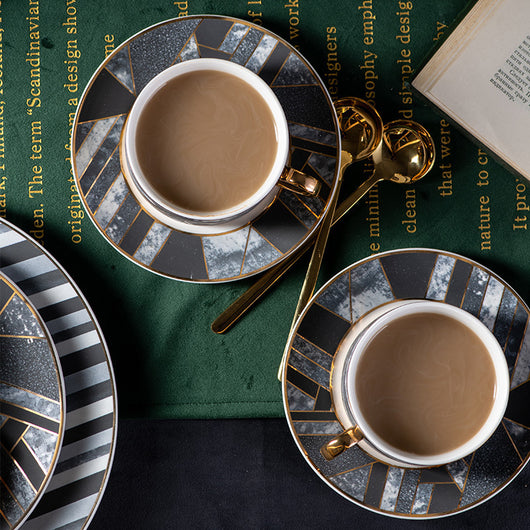 Taza de Café con Plato a Cuadros Diamante - Image 8