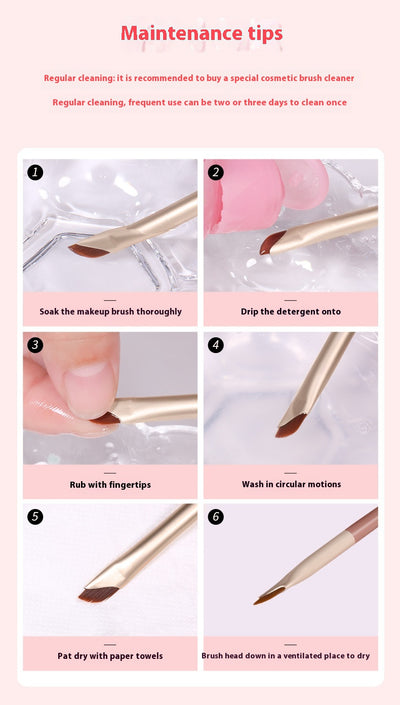 Pincel Delineador Curvado con Cerdas Suaves - Maquillaje de Ojos y Rubor - Image 9