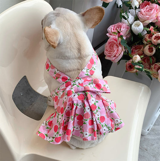 Falda de Algodón para Perro Azul y Blanco con Correa de Mano - Image 15