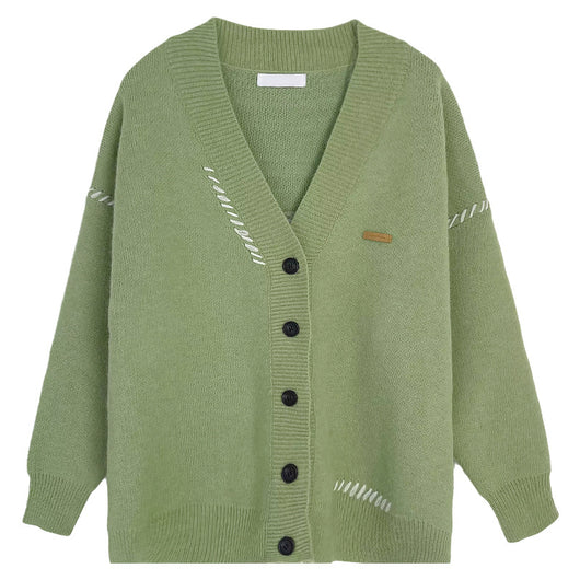 Cardigan Suéter Patchwork Oversize para Otoño e Invierno - Image 3