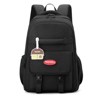 Mochila Escolar Niña Estilo Preppy Multicolor Ligera Doble Compartimento - Image 10