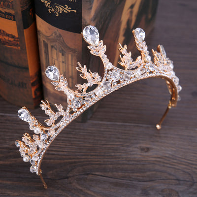 Corona Nupcial de Espiga de Trigo Artesanal con Diamantes - Image 3