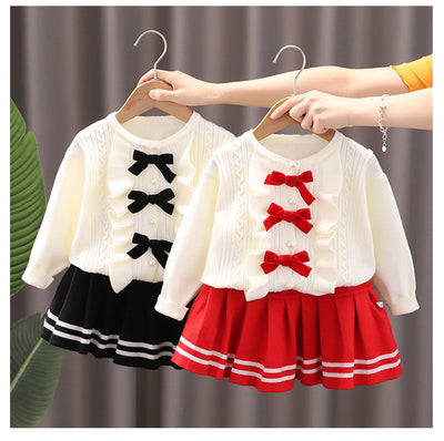 Conjunto Tejido Coreano para Niña: Blusa y Falda Coordinadas - Image 9