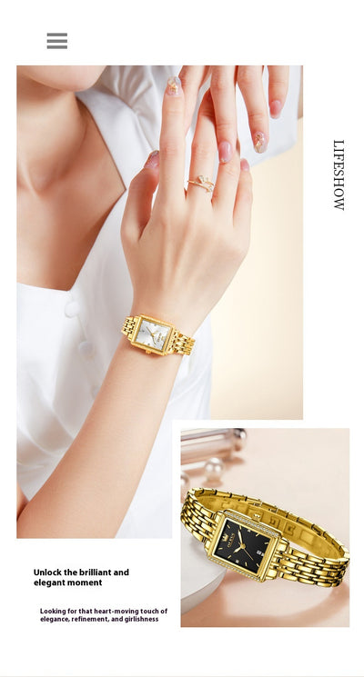 Reloj de Cuarzo Elegante Cuadrado Versátil para Mujer - Image 13