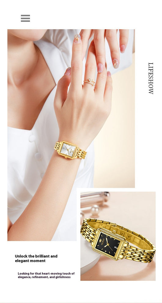 Reloj de Cuarzo Elegante Cuadrado Versátil para Mujer - Image 13