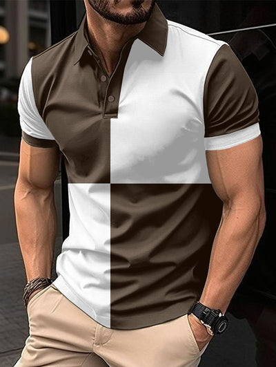 Polo Deportivo Casual Hombre con Cuello Vuelto y Costuras Bicolor - Image 13