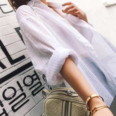 Cardigan Protector Solar Manga Larga Talla Media para Mujer - Image 13